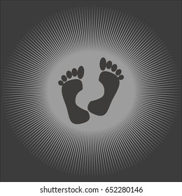 human foot, footprint, icon