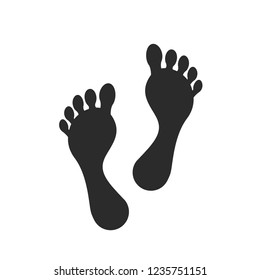 Human foot. Footprint path, footprints. Vector