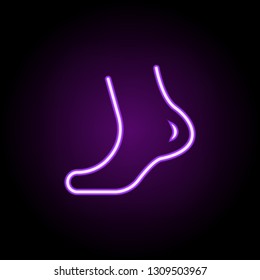 human foot icon. Elements of web in neon style icons. Simple icon for websites, web design, mobile app, info graphics