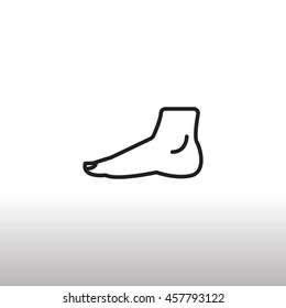  Human foot icon flat.