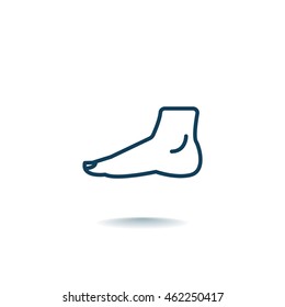  Human foot icon flat.