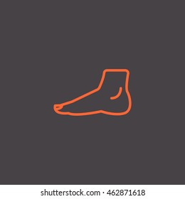  Human foot icon flat.