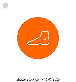  Human foot icon flat.