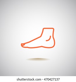  Human foot icon flat.