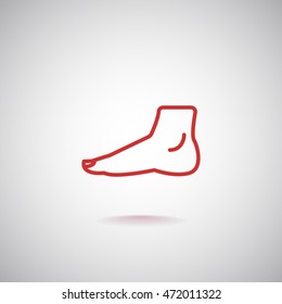  Human foot icon flat.
