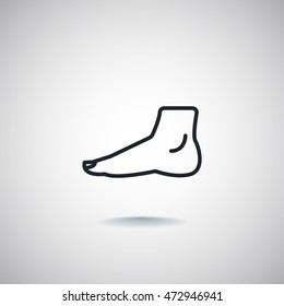  Human foot icon flat.