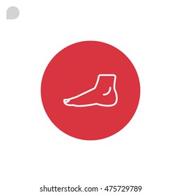  Human foot icon flat.