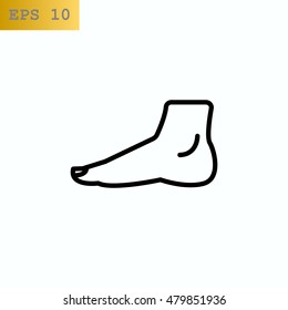  Human foot icon flat.