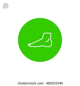 Human foot icon flat.