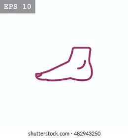  Human foot icon flat.