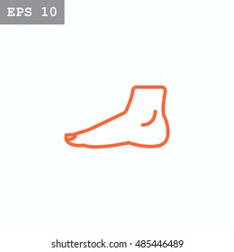  Human foot icon flat.