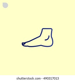  Human foot icon flat.