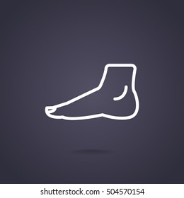  Human foot icon flat.
