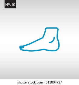  Human foot icon flat.