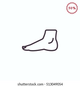  Human foot icon flat.
