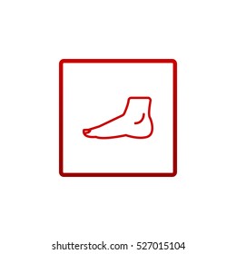  Human foot icon flat.