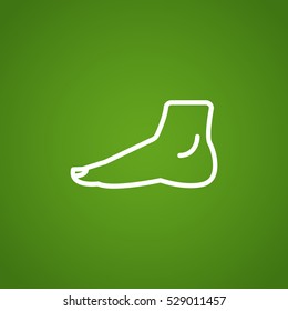  Human foot icon flat.