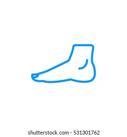  Human foot icon flat.