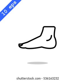  Human foot icon flat.