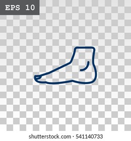  Human foot icon flat.