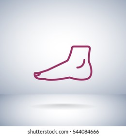  Human foot icon flat.