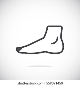  Human foot icon flat.