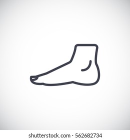  Human foot icon flat.