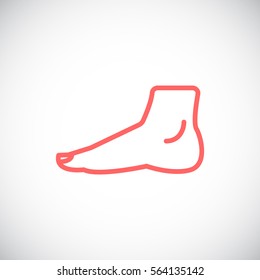  Human foot icon flat.