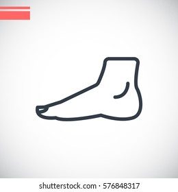  Human foot icon flat.