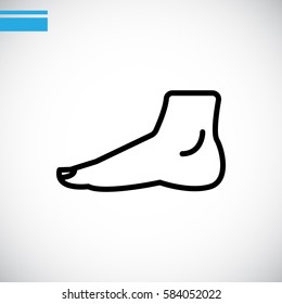  Human foot icon flat.