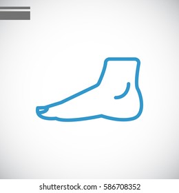  Human foot icon flat.