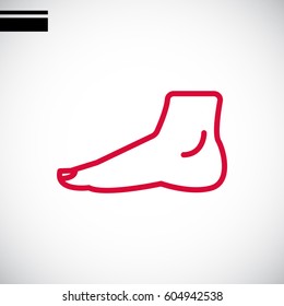  Human foot icon flat.