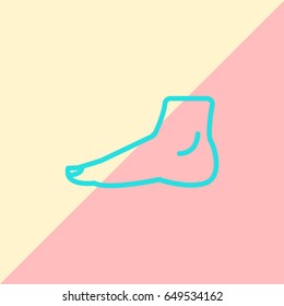  Human foot icon flat.