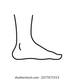 Menschliches Fußsymbol. Hochwertige schwarze Vektorgrafik.
