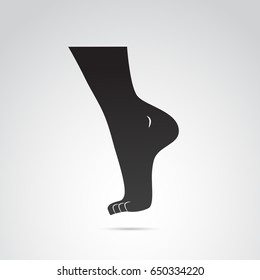 Human foot icon isolated on white background. Vector art.