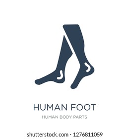 human foot icon vector on white background, human foot trendy filled icons from Human body parts collection, human foot vector illustration
