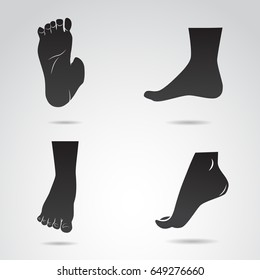 Human foot, leg icon isolated on white background. Vector art.