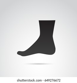 Human foot, leg icon isolated on white background. Vector art.