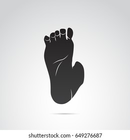 Human foot, leg icon isolated on white background. Vector art.