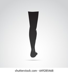 Human foot, leg icon isolated on white background. Vector art.