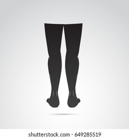 Human foot, leg icon isolated on white background. Vector art.