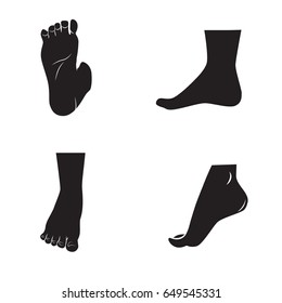 Human Foot, Leg Icon Isolated On White Background. Vector Art.