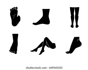 Human foot, leg icon isolated on white background. Vector art.