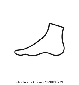 Human foot, leg line icon. Vector.