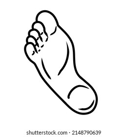 Human foot Line art vector isolated