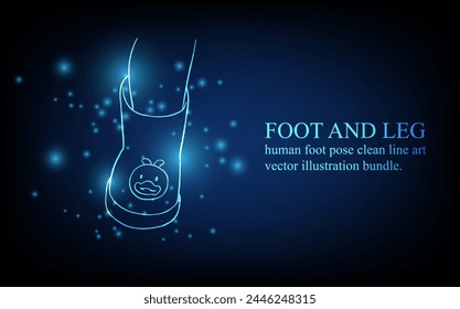 Human foot line, foot and leg, knee and toe, digital business concept, futuristic digital innovation background vector illustration.