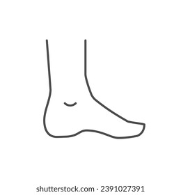 Human foot line outline icon