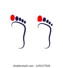 human foot logo icon design template vector