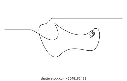 Human foot one continuous line drawing concept of medical. Baby feet minimalist premium vector design