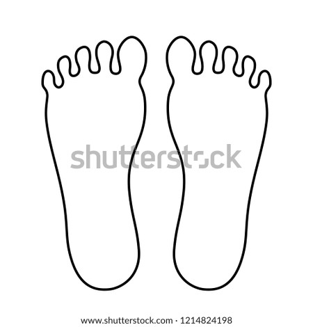 Human foot outline icon vector illustration isolated on white background